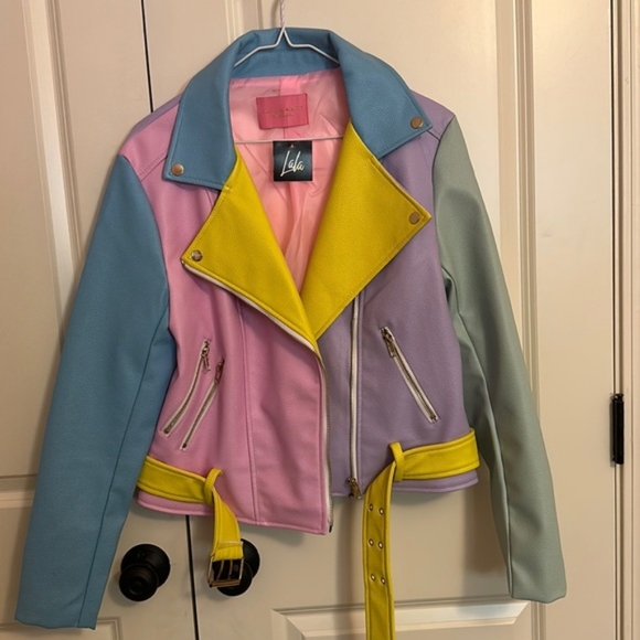Dressed in LALA Jackets & Blazers - LALA Pastel moto jacket NWT